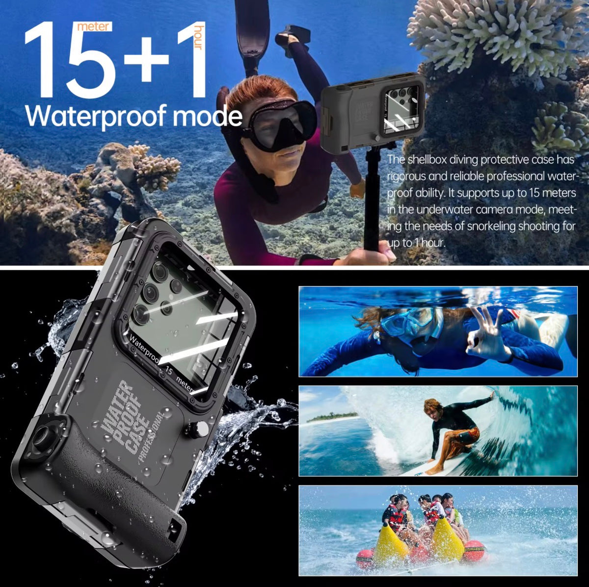 IP68 Waterproof & Shockproof Phone Case – 15M Diving Protection