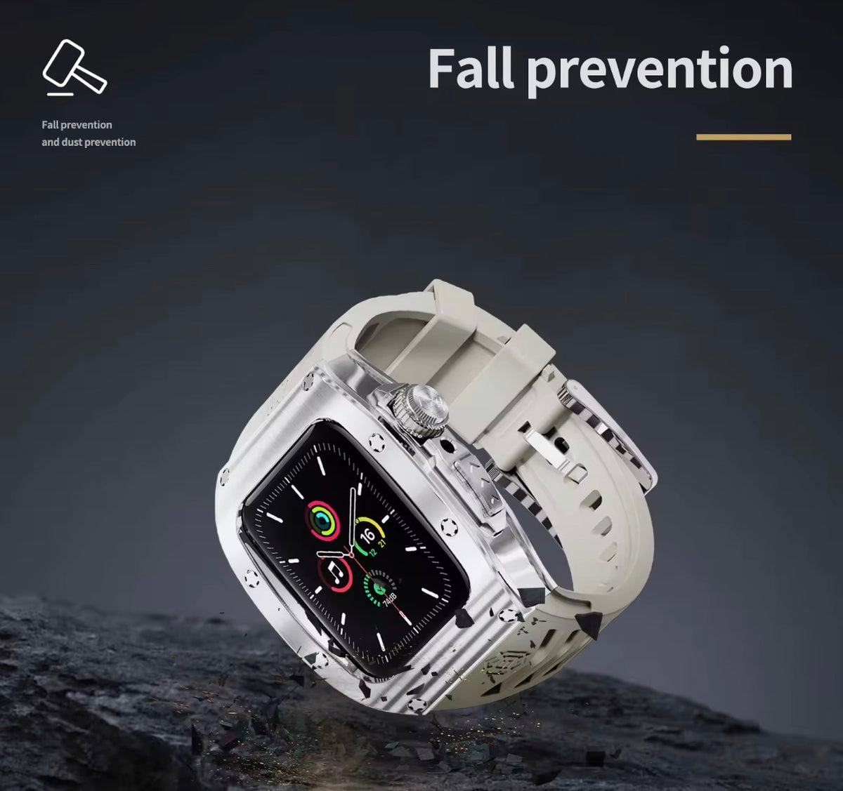 KREWLINE - Shellbox WHITE & SILVER 44/45mm Shockproof Apple Watch Case