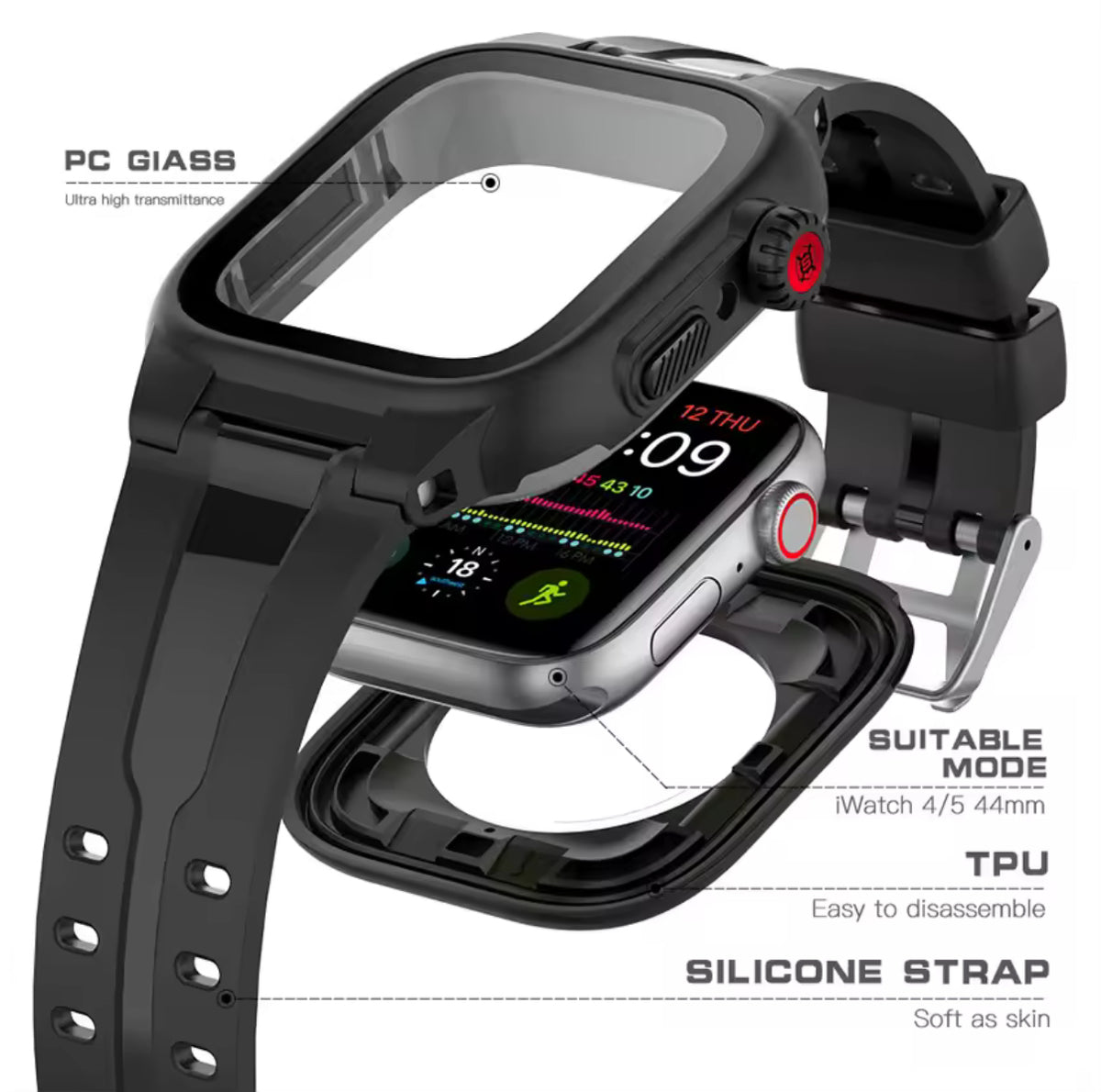 KREWLINE x SHELLBOX | IP68 Waterproof Apple Watch Protective Case – 44mm