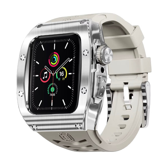 KREWLINE - Shellbox WHITE & SILVER 44/45mm Shockproof Apple Watch Case